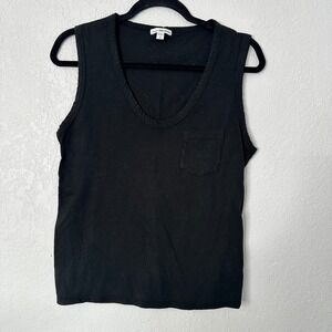James‎ Perse Black Sleeveless Pocket Tank Top Women's Size 2